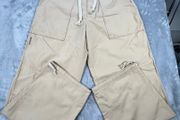 Quiksilver Cargo Trousers L Beige Baggy Y2K Gorpcore Utility Pants Skater