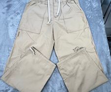 Quiksilver Cargo Trousers L Beige Baggy Y2K Gorpcore Utility Pants Skater