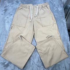 Quiksilver Cargo Trousers L Beige Baggy Y2K Gorpcore Utility Pants Skater