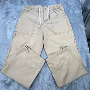 Quiksilver Cargo Trousers L Beige Baggy Y2K Gorpcore Utility Pants Skater