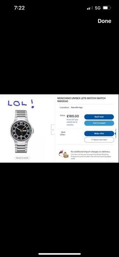 watch by Moschino new and unused