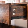 _Dressing table with mirror, modern dressing table with 2 drawers and open shelves, rectangular cosmetic table, dressing table, for make-up, bedroom, vintage brown Image 4