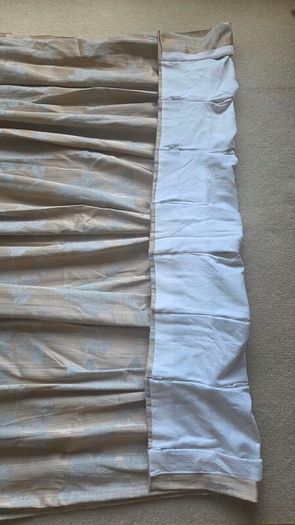 Bronze & Blue Custom Made Curtains and Tie Backs