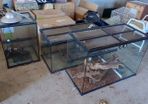 3 different size reptile glass tanks ideal to house , snakes lizards tanks  and bird cage