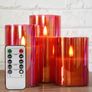 Silver Grey Glass Flameless Flickering Candles with Remote, 3 Pack Realistic LED Fake Candles 3 Inch H 4 Inch 5 Inch 6 Inch Image 2