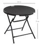 Foldable Round Garden Table for 4, Outdoor Dining Table with HDPE Tabletop and Steel Frame, 80 x 80 x 73 cm, Dark Grey Image 2