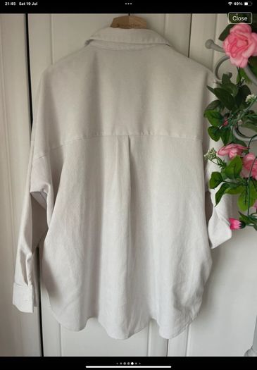 shacket Zara size medium fine cream cord jacket