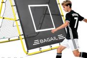 Double Sided Rebounder Net, Football Nets, Reforced Painted Poles, Adjustable Angles, Rebound Net with Target for Skills Training, Portable Football Goals for Garden, 120x120cm