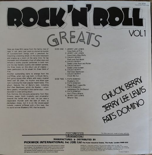 Various - Rock 'N' Roll Greats Vol 1 Vinyl LP (1964) Original UK Pressing Jerry Lee Lewis, Chuck Berry EX+