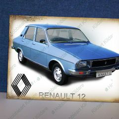 Renault 12 classic car tin sign