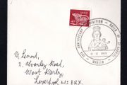 1969 Ireland Guild of St Gabriel 15th Anniversary Exhibition on 6th December 1969 Cancel tying 4d Gerl definitive stamp cover