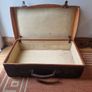 1leather suitcase and 1 faux leather suitcase. Image 6