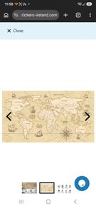 Retro worldmap sepia wall mural