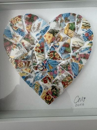 Handmade framed Mosaic Heart