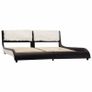 Bed Frame Black and White Faux Leather 150x200 cm Image 3