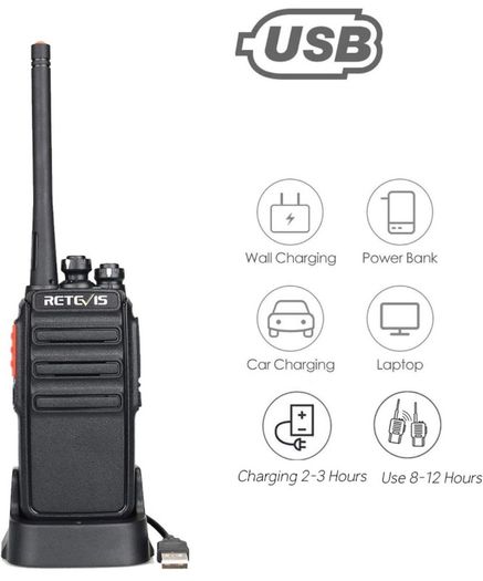 Walkie Talkies PMR446 License Free 16 Channels CTCSS/DCS Walkie Talkie Rechargeable Two Way Radio with USB Charging Base and Earpiece Walkie Talkies Adults (FREE POSTAGE)