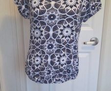 Debenhams Blue White Geometric Floral Print Blouse Top UK 12 Boho Summer