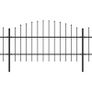 Garden Fence with Spear Top Steel (0.75-1)x15.3 m Black Image 2