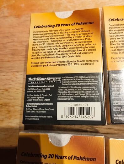 Pokemon Tcg 30th Anniversary Booster Bundle X4 English Sealed
