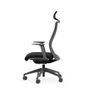NV High Back Swivel Mesh Chair Grey Frame Black seat with adjustable arms and headrest Image 2