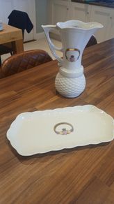 Donegal Parian China Claddagh Jug and plate