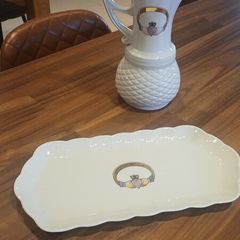 Donegal Parian China Claddagh Jug and plate