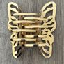 Gold with Silver Studs Butterfly Metal Claw Clip Image 3