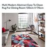 Multi Modern Abstract Easy to Clean Rug Image 3