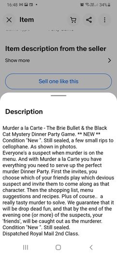 Murder mystery board game