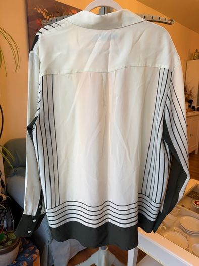 SIR. Garden Stripe 100% Silk Shirt & Trousers Set UK 10/12