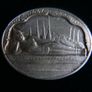 1987 Reclining Buddha Wat Pho King Rama IX 60th Birthday UNC Brass Medal Amulet in original box Image 3