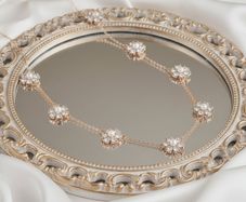 Daisy - Cubic Zirconia Pearl Necklace Gold