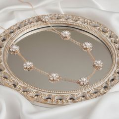 Daisy - Cubic Zirconia Pearl Necklace Gold