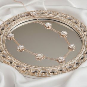 Daisy - Cubic Zirconia Pearl Necklace Gold