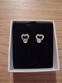 silver  heart earrings brand new with tags