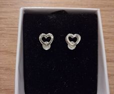 silver  heart earrings brand new with tags