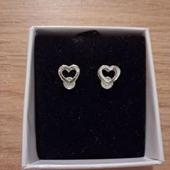 silver  heart earrings brand new with tags