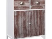 Side Cabinet Brown and White 60x30x75 cm Paulownia Wood