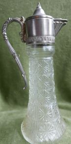Vintage Glass and Silverplate Carafe/Claret Jug/Raimond Made in Italy