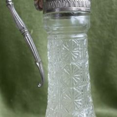 Vintage Glass and Silverplate Carafe/Claret Jug/Raimond Made in Italy