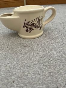 Vintage Wade England Ceramic Shaving Scuttle Mug Retro Biplane SE5A Design