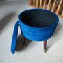 Blue Velvet Storage Stool / Ottoman / Pouffe - Perfect Condition! Image 2