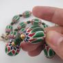 Antique Venetian Style Green Chevron Glass Beads Necklace Image 9