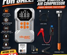 Car Jump Starter with Air Compressor Smart Intelligent Starters Peak Current 1400A