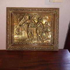 French brass clothes advertising sign