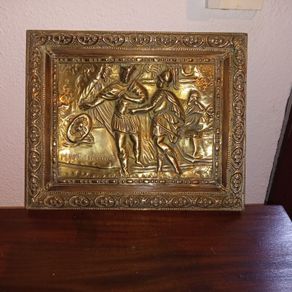French brass clothes advertising sign