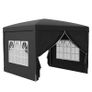 3 x 3(m) Pop Up Gazebo, Water and UV Resistant Party Tent Camping Canopy Marquee with Carry Bag, Black Image 2