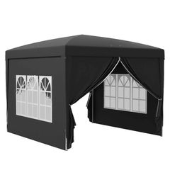 3 x 3(m) Pop Up Gazebo, Water and UV Resistant Party Tent Camping Canopy Marquee with Carry Bag, Black