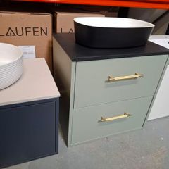 Hib 600 Sage unit marble top and bowl