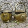 2 Antique Brass Coal Buckets Image 4
